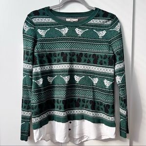 💎 3/$20 💎 Bass Fair Isle Bird/Squirrel Print Sweater